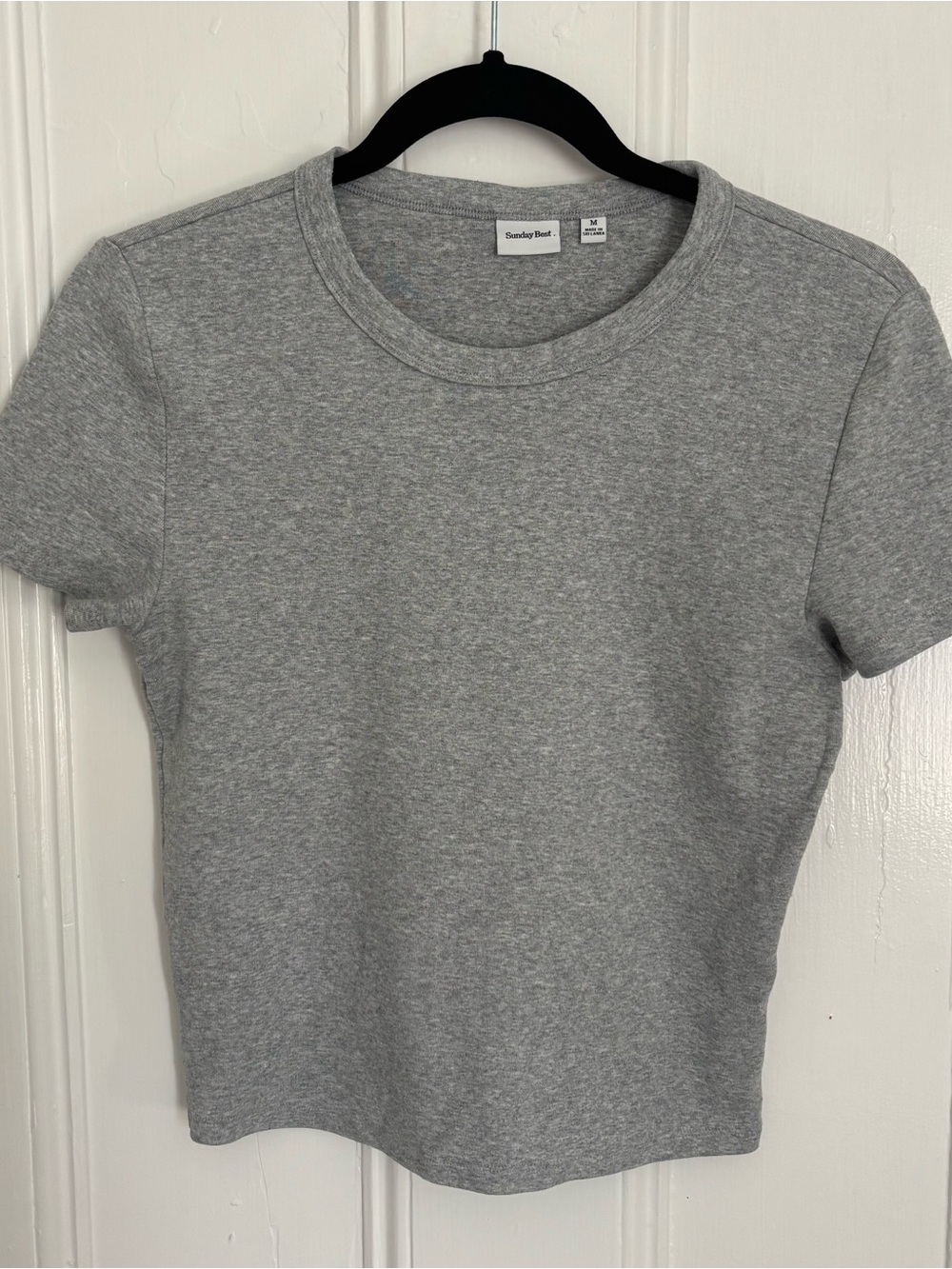 Sunday Best BestHug™ Little Ribbed T-Shirt Heather Gray Crewneck Tee